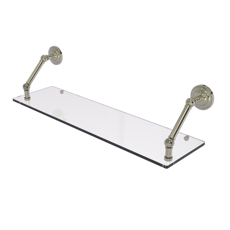 Allied Brass Prestige Que New Collection 30 Inch Floating Glass Shelf PQN-1-30-PNI