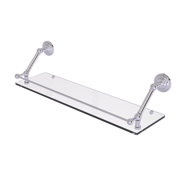 Allied Brass Prestige Que New 30 Inch Floating Glass Shelf with Gallery Rail PQN-1-30-GAL-PC