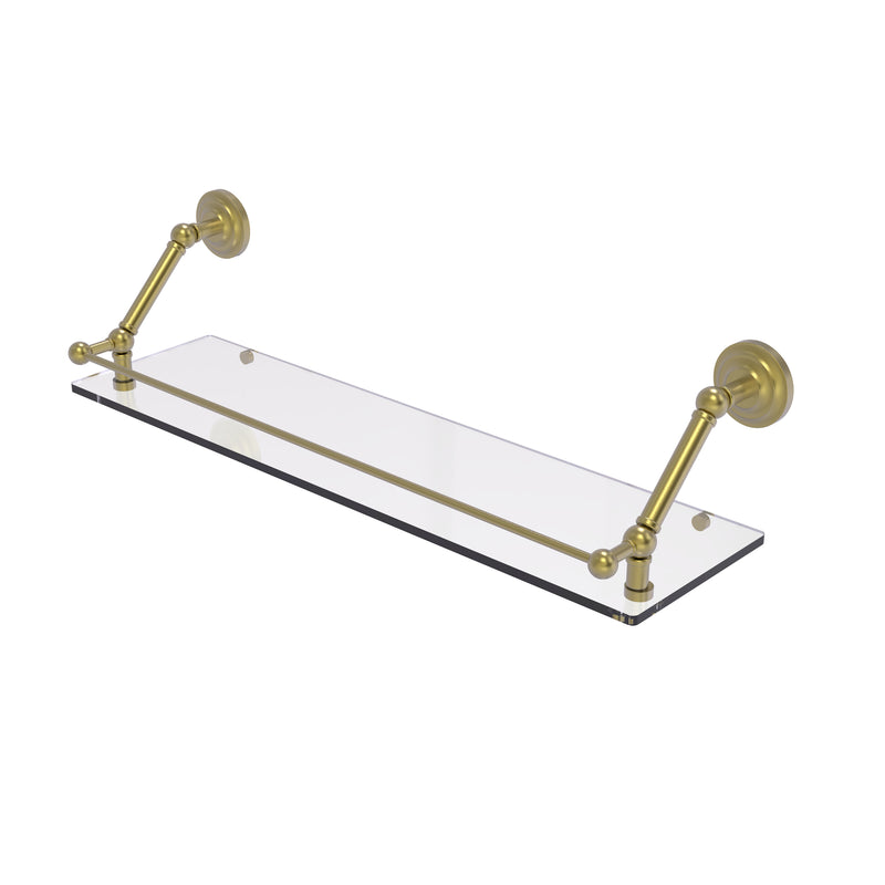 Allied Brass Prestige Que New 30 Inch Floating Glass Shelf with Gallery Rail PQN-1-30-GAL-SBR