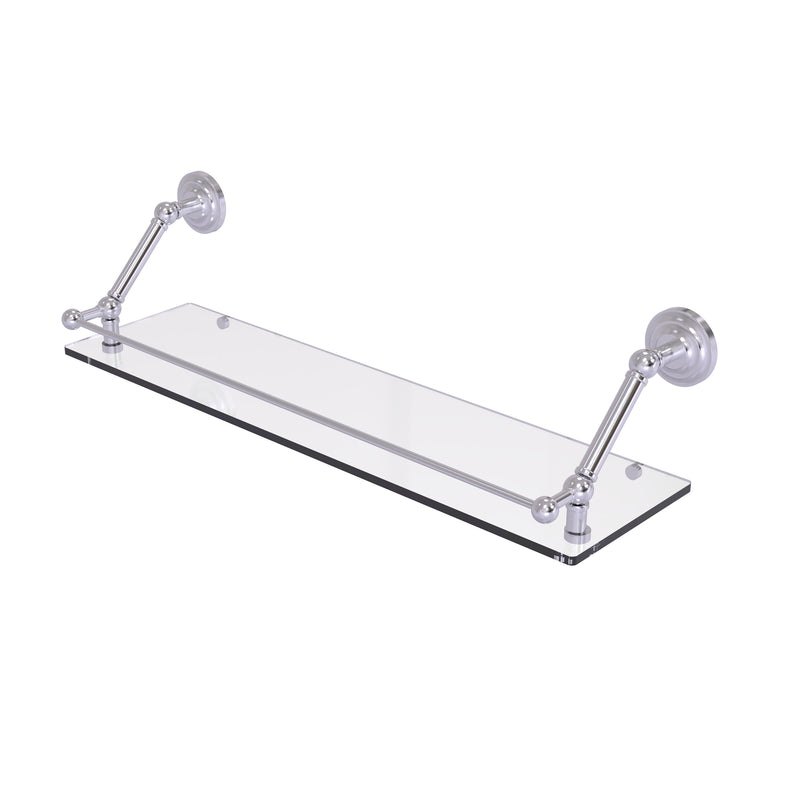 Allied Brass Prestige Que New 30 Inch Floating Glass Shelf with Gallery Rail PQN-1-30-GAL-SCH