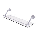 Allied Brass Prestige Que New 30 Inch Floating Glass Shelf with Gallery Rail PQN-1-30-GAL-WHM