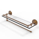 Allied Brass Prestige Que New Collection Paper Towel Holder with 22 Inch Gallery Glass Shelf PQN-1PT-22-GAL-BBR