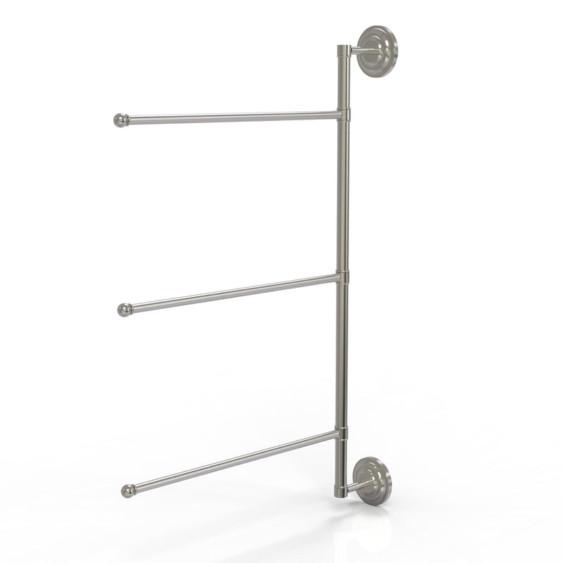 Allied Brass Prestige Que New Collection 3 Swing Arm Vertical 28 Inch Towel Bar PQN-27-3-16-28-SN