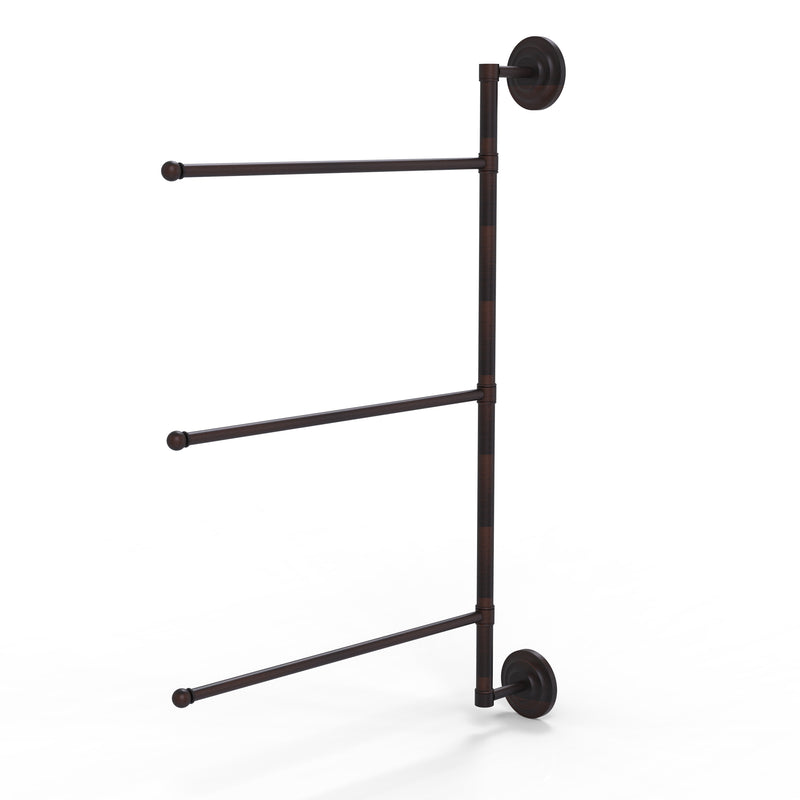 Allied Brass Prestige Que New Collection 3 Swing Arm Vertical 28 Inch Towel Bar PQN-27-3-16-28-VB