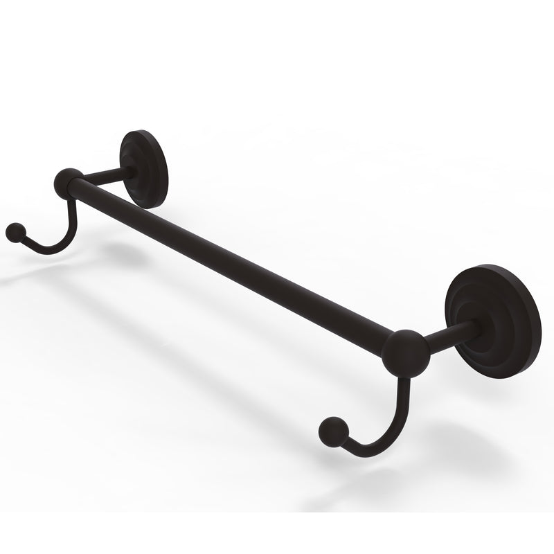 Allied Brass Prestige Que New Collection 24 Inch Towel Bar with Integrated Hooks PQN-41-24-HK-ORB