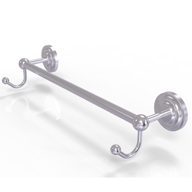 Allied Brass Prestige Que New Collection 24 Inch Towel Bar with Integrated Hooks PQN-41-24-HK-SCH