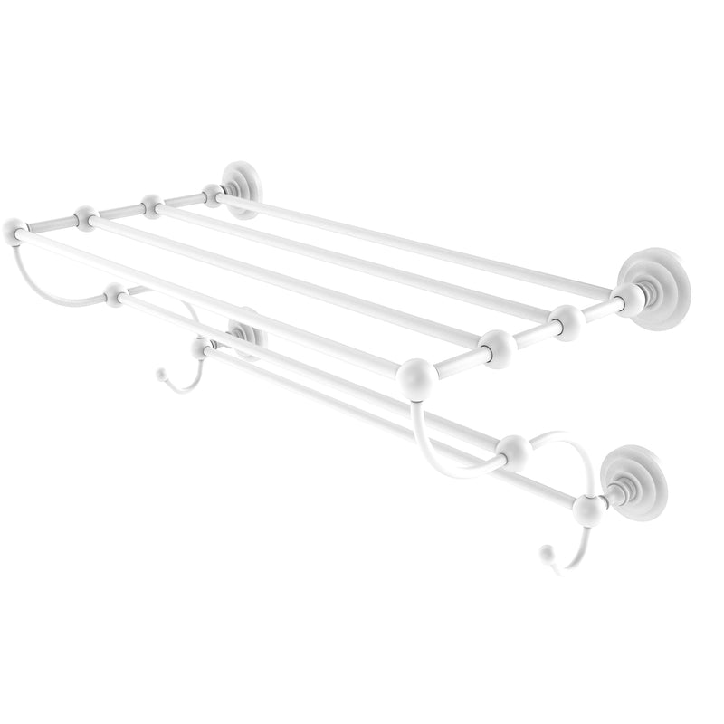 Allied Brass Prestige Que New Collection 24 Inch Train Rack Towel Shelf PQN-HTL-24-5-WHM