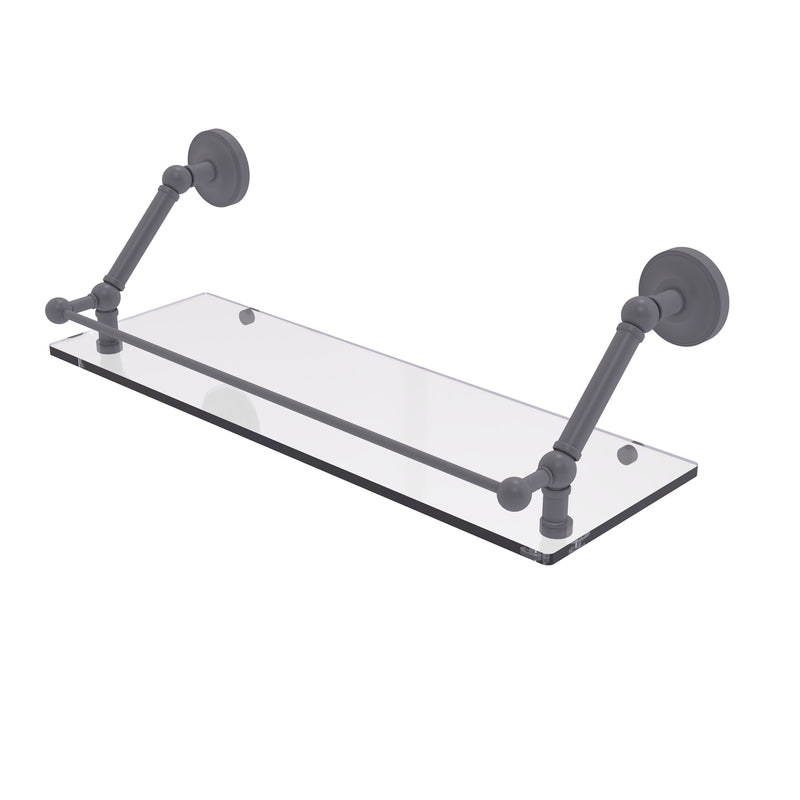 Allied Brass Prestige Regal 24 Inch Floating Glass Shelf with Gallery Rail PR-1-24-GAL-GYM