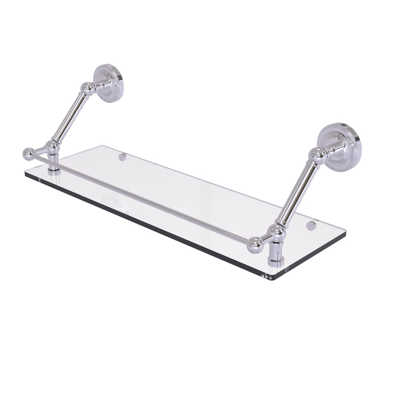 Allied Brass Prestige Regal 24 Inch Floating Glass Shelf with Gallery Rail PR-1-24-GAL-PC