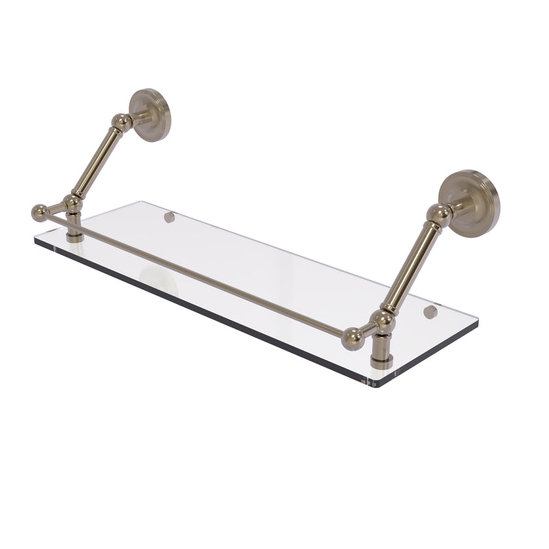 Allied Brass Prestige Regal 24 Inch Floating Glass Shelf with Gallery Rail PR-1-24-GAL-PEW