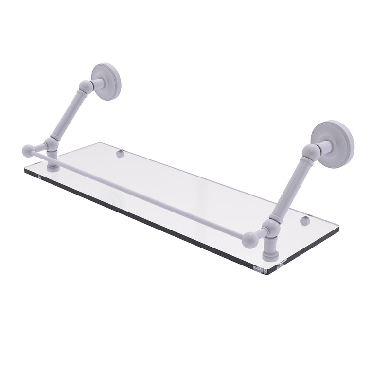 Allied Brass Prestige Regal 24 Inch Floating Glass Shelf with Gallery Rail PR-1-24-GAL-WHM