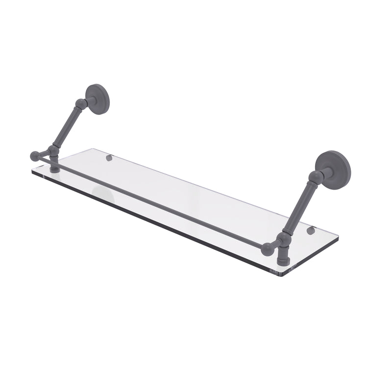 Allied Brass Prestige Regal 30 Inch Floating Glass Shelf with Gallery Rail PR-1-30-GAL-GYM