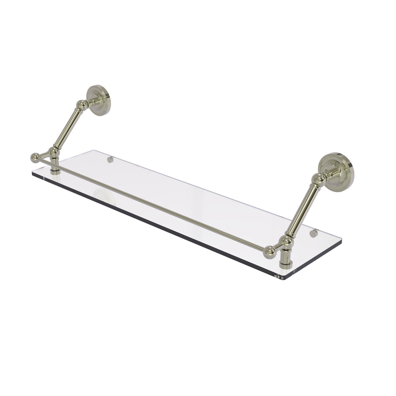 Allied Brass Prestige Regal 30 Inch Floating Glass Shelf with Gallery Rail PR-1-30-GAL-PNI