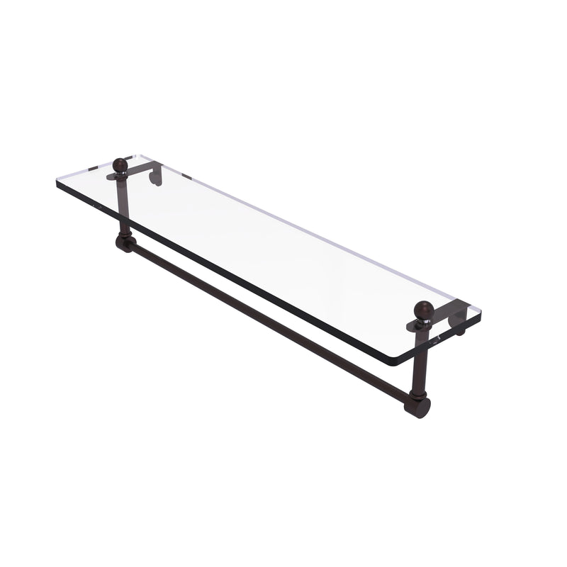 Allied Brass 22 Inch Glass Vanity Shelf with Integrated Towel Bar PR-1-22TB-ABZ