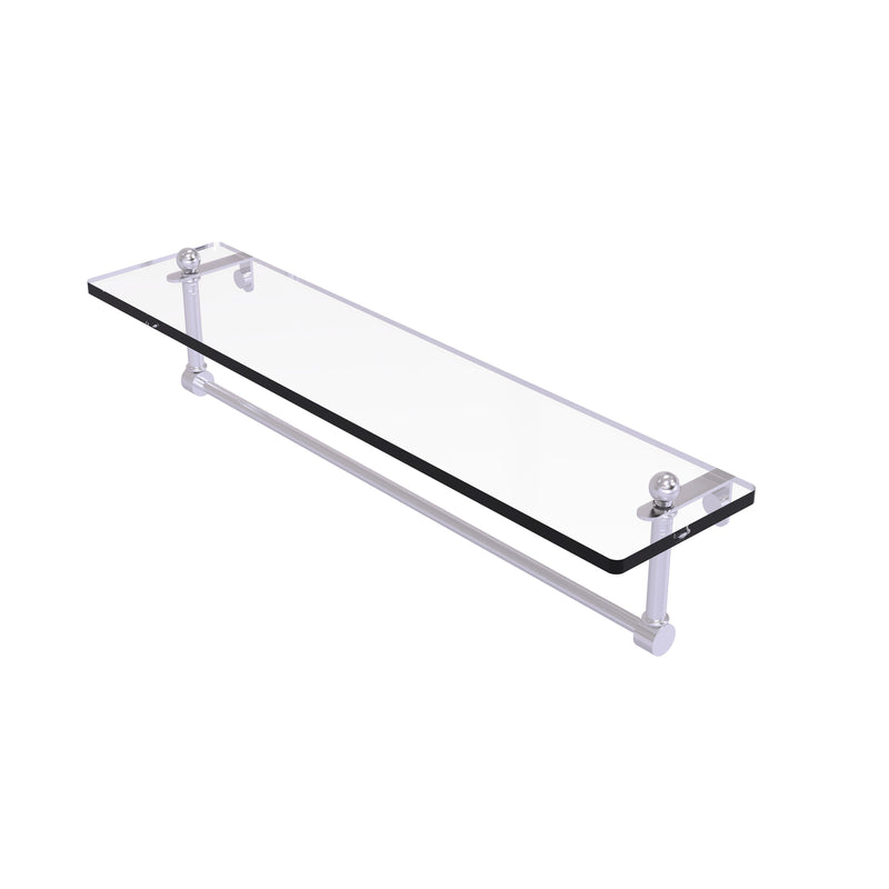 Allied Brass 22 Inch Glass Vanity Shelf with Integrated Towel Bar PR-1-22TB-SCH