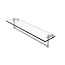 Allied Brass 22 Inch Glass Vanity Shelf with Integrated Towel Bar PR-1-22TB-SN