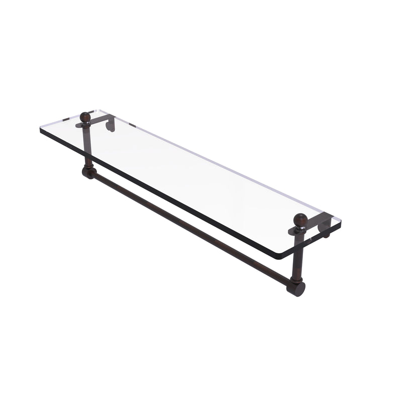 Allied Brass 22 Inch Glass Vanity Shelf with Integrated Towel Bar PR-1-22TB-VB