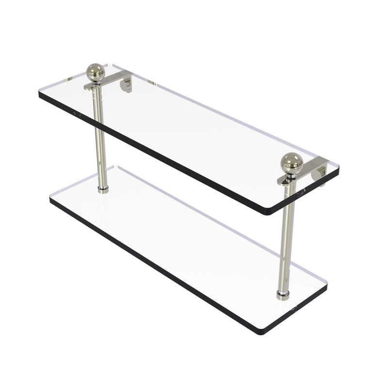 Allied Brass 16 Inch Two Tiered Glass Shelf PR-2-16-PNI