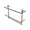 Allied Brass 16 Inch Two Tiered Glass Shelf with Integrated Towel Bar PR-2-16TB-GYM