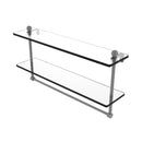 Allied Brass 22 Inch Two Tiered Glass Shelf with Integrated Towel Bar PR-2-22TB-GYM