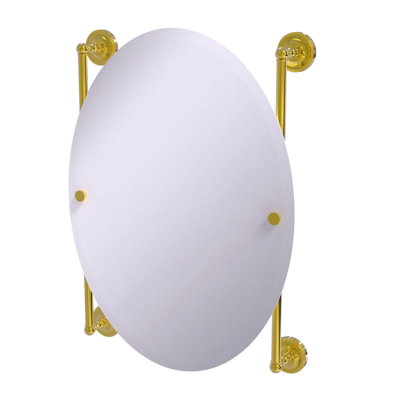 Allied Brass Prestige Regal Collection Oval Frameless Rail Mounted Mirror PR-27-91-PB