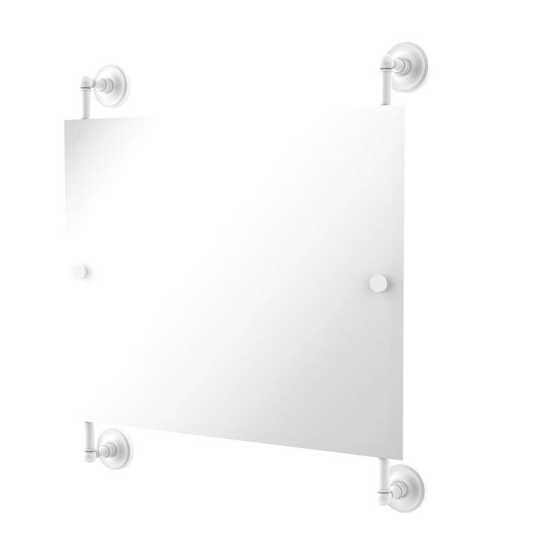 Allied Brass Prestige Regal Landscape Rectangular Frameless Rail Mounted Mirror PR-27-93-WHM