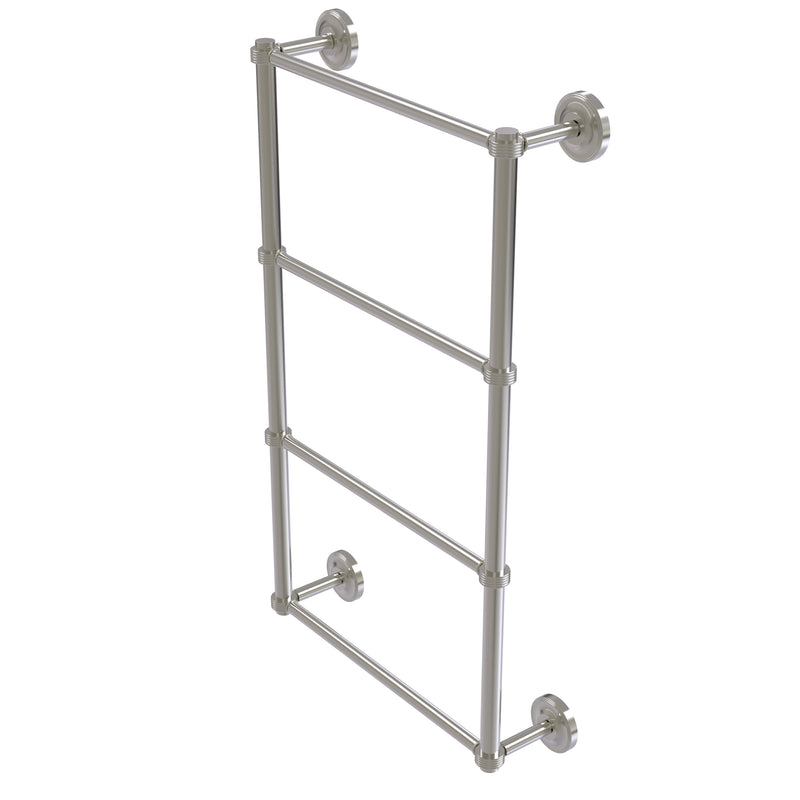 Allied Brass Prestige Regal Collection 4 Tier 24 Inch Ladder Towel Bar with Groovy Detail PR-28G-24-SN