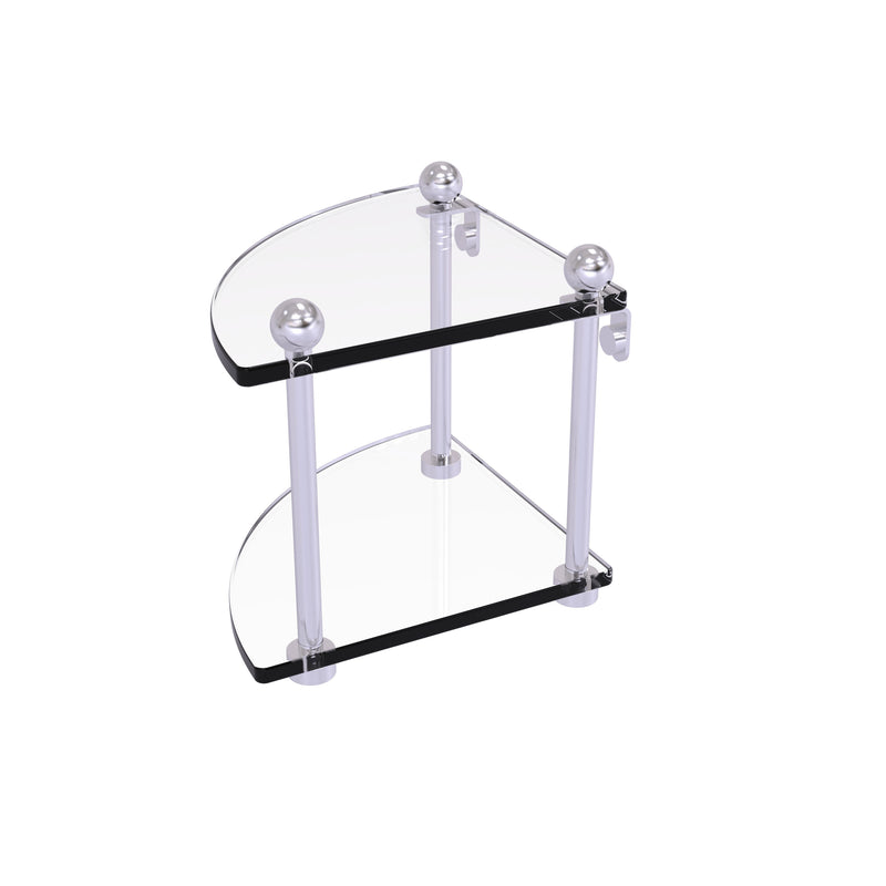 Allied Brass Two Tier Corner Glass Shelf PR-3-SCH