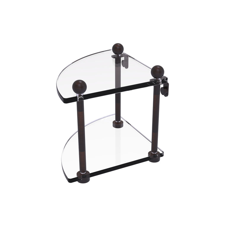 Allied Brass Two Tier Corner Glass Shelf PR-3-VB