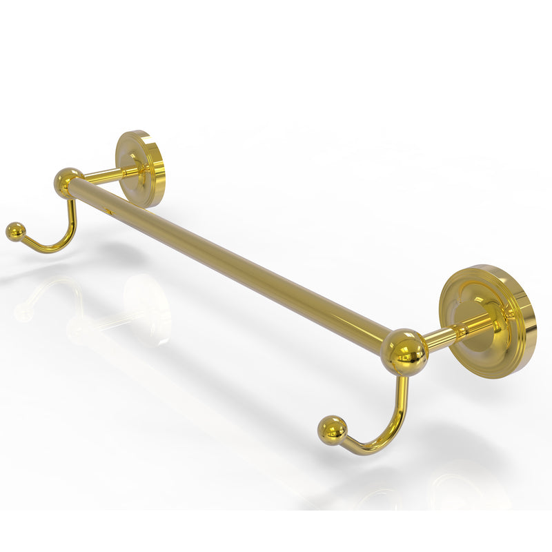 Allied Brass Prestige Regal Collection 18 Inch Towel Bar with Integrated Hooks PR-41-18-HK-PB