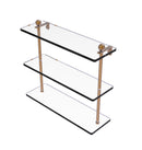 Allied Brass 16 Inch Triple Tiered Glass Shelf PR-5-16-BBR