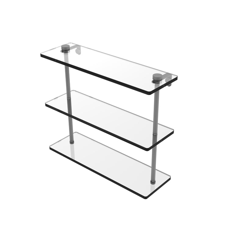 Allied Brass 16 Inch Triple Tiered Glass Shelf PR-5-16-GYM