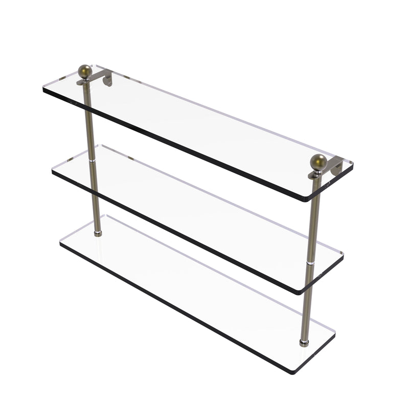 Allied Brass 22 Inch Triple Tiered Glass Shelf PR-5-22-ABR