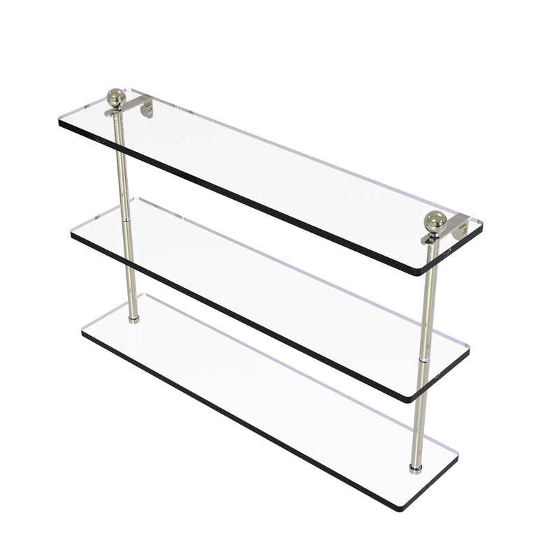 Allied Brass 22 Inch Triple Tiered Glass Shelf PR-5-22-PNI