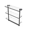 Allied Brass 16 Inch Triple Tiered Glass Shelf with Integrated Towel Bar PR-5-16TB-BKM