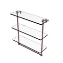 Allied Brass 16 Inch Triple Tiered Glass Shelf with Integrated Towel Bar PR-5-16TB-CA