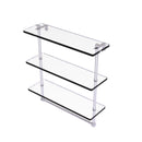 Allied Brass 16 Inch Triple Tiered Glass Shelf with Integrated Towel Bar PR-5-16TB-PC