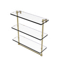 Allied Brass 16 Inch Triple Tiered Glass Shelf with Integrated Towel Bar PR-5-16TB-SBR