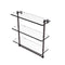 Allied Brass 16 Inch Triple Tiered Glass Shelf with Integrated Towel Bar PR-5-16TB-VB