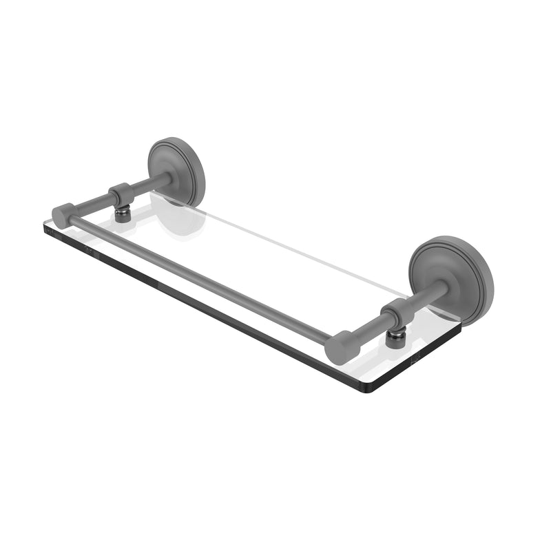 Allied Brass Prestige Regal 16 Inch Tempered Glass Shelf with Gallery Rail PRBP-1-16-GAL-GYM