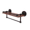 Allied Brass Prestige Regal Collection 16 Inch IPE Ironwood Shelf with Gallery Rail and Towel Bar PRBP-1TB-16-GAL-IRW-VB