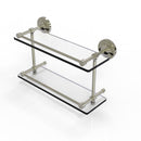 Allied Brass Prestige Regal 16 Inch Double Glass Shelf with Gallery Rail PRBP-2-16-GAL-PNI