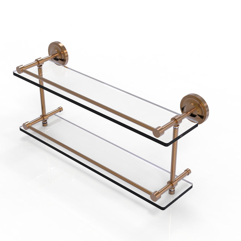 Allied Brass Prestige Regal 22 Inch Double Glass Shelf with Gallery Rail PRBP-2-22-GAL-BBR