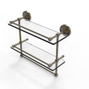 Allied Brass 16 Inch Gallery Double Glass Shelf with Towel Bar PRBP-2TB-16-GAL-ABR