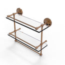 Allied Brass 16 Inch Gallery Double Glass Shelf with Towel Bar PRBP-2TB-16-GAL-BBR