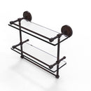 Allied Brass 16 Inch Gallery Double Glass Shelf with Towel Bar PRBP-2TB-16-GAL-VB