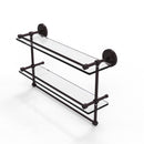 Allied Brass 22 Inch Gallery Double Glass Shelf with Towel Bar PRBP-2TB-22-GAL-ABZ