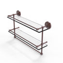 Allied Brass 22 Inch Gallery Double Glass Shelf with Towel Bar PRBP-2TB-22-GAL-CA