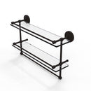 Allied Brass 22 Inch Gallery Double Glass Shelf with Towel Bar PRBP-2TB-22-GAL-ORB