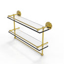 Allied Brass 22 Inch Gallery Double Glass Shelf with Towel Bar PRBP-2TB-22-GAL-PB